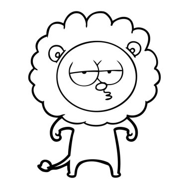 vektör çizim karikatür sıkılmış aslan