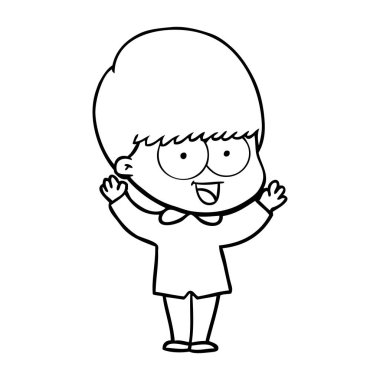 mutlu çizgi film çocuk vektör çizim