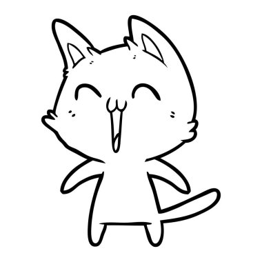 sistemindaki mutlu karikatür kedi