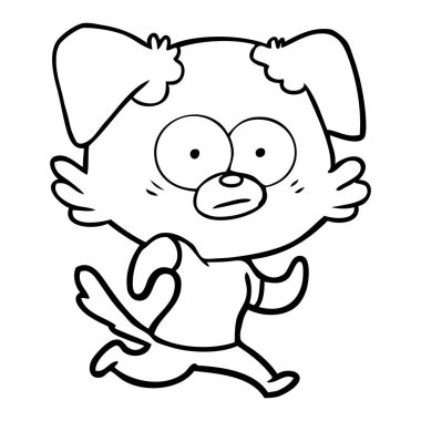 vektör çizim gergin köpek çizgi film