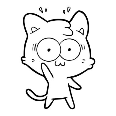 vektör çizim karikatür sürpriz kedi