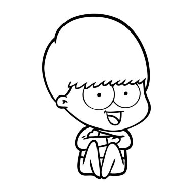 mutlu çizgi film çocuk vektör çizim