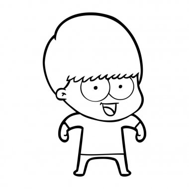 mutlu çizgi film çocuk vektör çizim