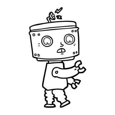 Çizgi film robotunun vektör çizimi 