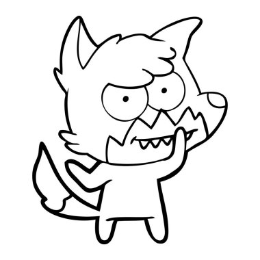 vektör çizim karikatür sırıtan Fox