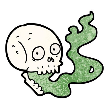 vektör çizim karikatür kafatası