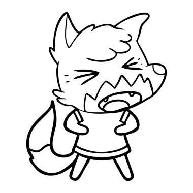 kızgın çizgi film fox vektör çizim