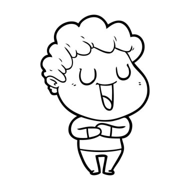 vektör çizim karikatür adam gülen