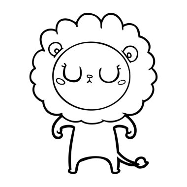 Çizgi film aslanının vektör çizimi