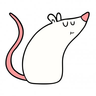 vektör çizim karikatür beyaz fare