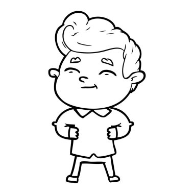 mutlu çizgi film adam vektör çizim