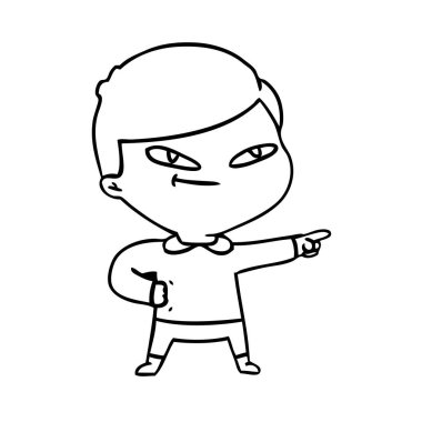 vektör çizim karikatür işaret eden adam