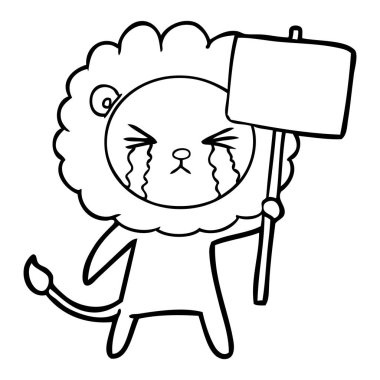 çizgi film afişini aslanla ağlıyor