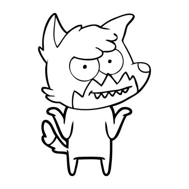 vektör çizim karikatür sırıtan Fox