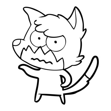 vektör çizim karikatür rahatsız fox