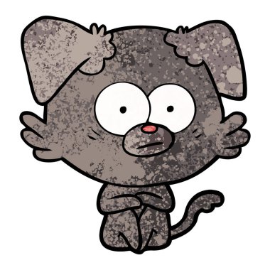 vektör çizim gergin köpek çizgi film