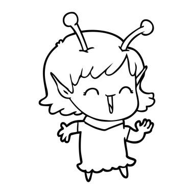 çizgi film yabancı kız gülerek