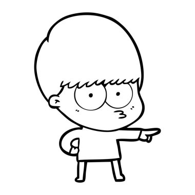 gergin çizgi film çocuk vektör çizim