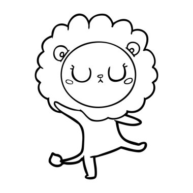 vektör çizim karikatür aslan dans