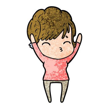 Çizgi filmdeki kadının vektör çizimi