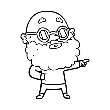 çizgi film meraklı adam sakal ve gözlük