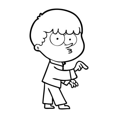 vektör çizim karikatür meraklı çocuk
