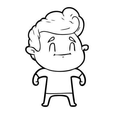 mutlu çizgi film adam vektör çizim