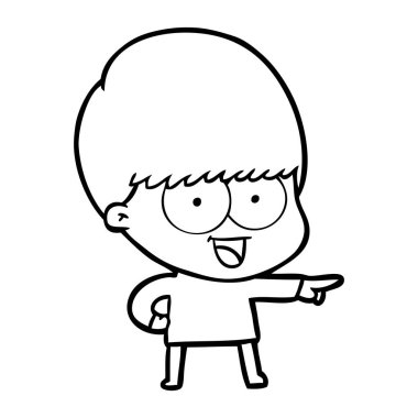 mutlu çizgi film çocuk vektör çizim