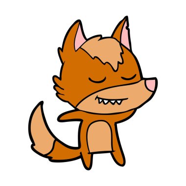 Tilki çizgi film karakteri vektör çizim