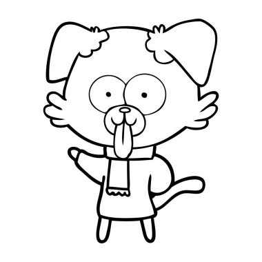 karikatür köpek kış giysileri içinde