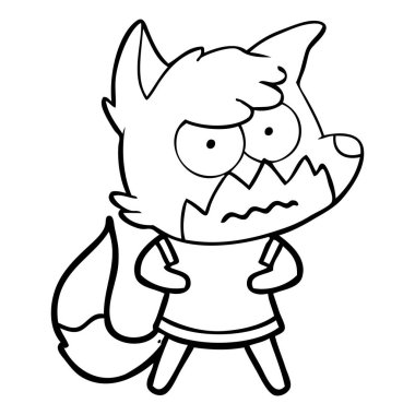 vektör çizim karikatür rahatsız fox