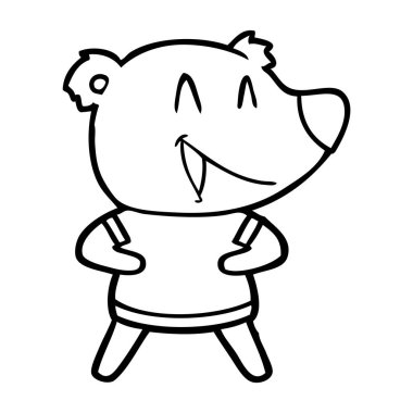  ayı karikatür gülen vektör çizim