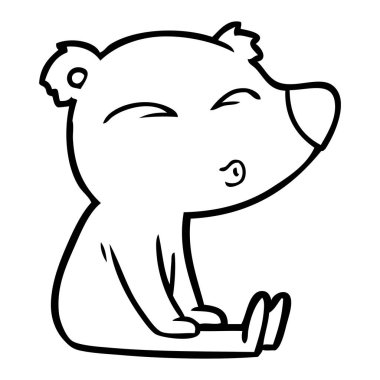 vektör çizim karikatür ayı ıslık