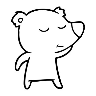 mutlu karikatür ayı vektör çizim