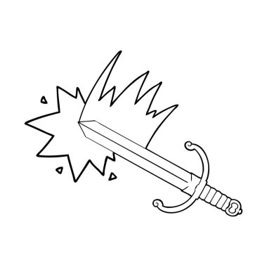 Çizgi film kılıcının vektör çizimi