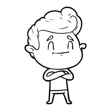 mutlu çizgi film adam vektör çizim