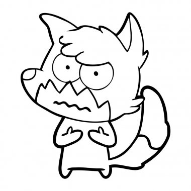 vektör çizim karikatür rahatsız fox