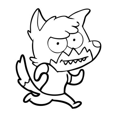 vektör çizim karikatür sırıtan Fox