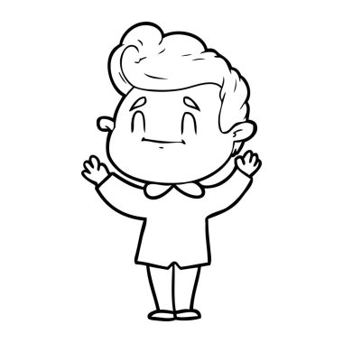 mutlu çizgi film adam vektör çizim
