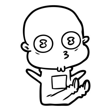 çizgi film garip kel uzay adamı