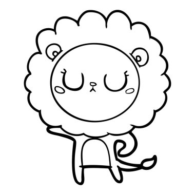 Çizgi film aslanının vektör çizimi