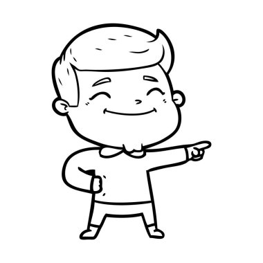 mutlu çizgi film adam vektör çizim