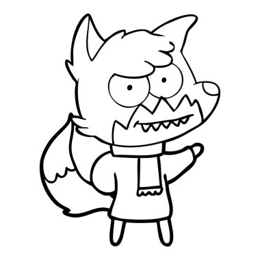 vektör çizim karikatür sırıtan Fox