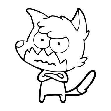 vektör çizim karikatür rahatsız fox