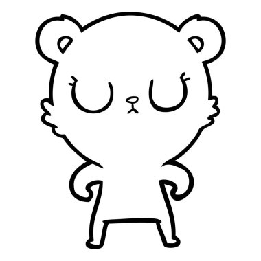 huzurlu karikatür ayı vektör çizim