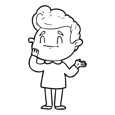 mutlu çizgi film adam vektör çizim