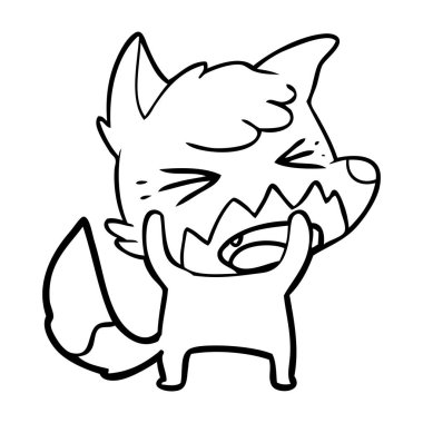 kızgın çizgi film fox vektör çizim