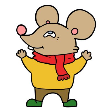 çizgi film fare giyen eşarp