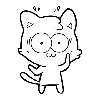 vektör çizim karikatür sürpriz kedi