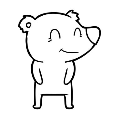 vektör çizim dost ayı çizgi film